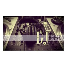 DJ, música, club, tarjeta de visita