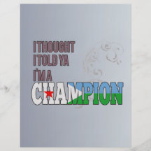 Djibouti y un campeón flyer personalizado