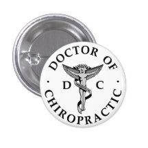 Doctor del botón del logotipo de la quiropráctica
