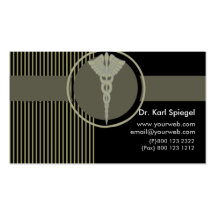 Doctor médico de la tela a rayas tarjeta de negocio