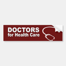 Doctores para la atención sanitaria etiqueta de parachoque