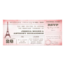 documento de embarque rosado del boda del vintage  anuncios personalizados