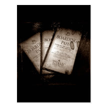 Documentos de embarque titánicos del RMS Tarjetas Postales