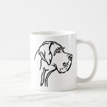 Doggen Kopf Zeichnung Kaffee Haferl