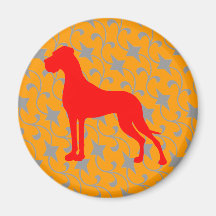 Doggenmagnet rot orange magnete