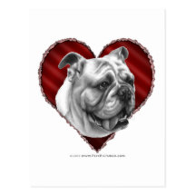 Dogo con el corazón tarjeta postal