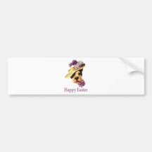 Dogo feliz de Pascua Pegatina De Parachoque