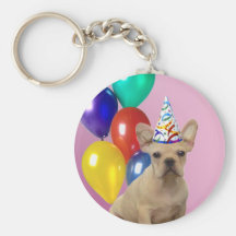 Dogo francés del cumpleaños llavero personalizado