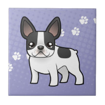 Dogo francés del dibujo animado azulejo
