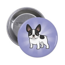 Dogo francés del dibujo animado pins