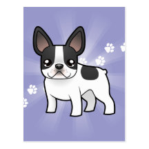 Dogo francés del dibujo animado postal