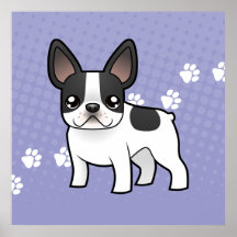 Dogo francés del dibujo animado posters