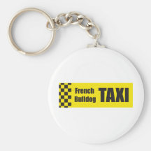 Dogo francés del taxi llaveros personalizados