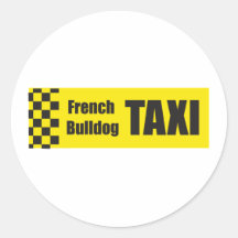 Dogo francés del taxi pegatinas  
