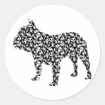 Dogo francés etiquetas redondas