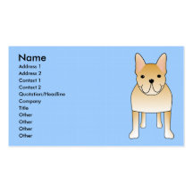 Dogo francés poner crema. Dibujo animado del perro Tarjetas De Visita