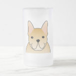 Dogo francés poner crema. Dibujo animado del perro Taza