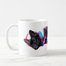 Dogo francés que se relaja, logotipo de París, Caf Tazas De Café