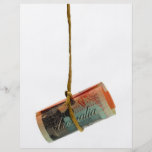 Dólar australiano que cuelga tarjeton