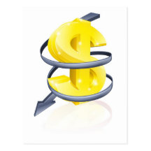 Dólar que cae postales