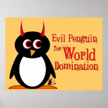 ¡Dominación malvada del pingüino! Poster del pingü