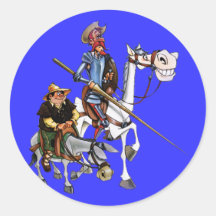 DON QUIJOTE, SANCHO, ROCINANTE y RUCIO - Cervantes Pegatinas