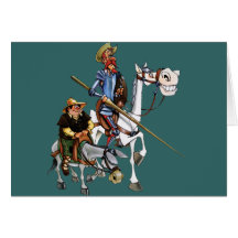 DON QUIJOTE, SANCHO, ROCINANTE y RUCIO - Cervantes Felicitacion