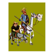 DON QUIJOTE, SANCHO, ROCINANTE y RUCIO - Cervantes Postal