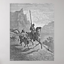 Don Quijote y ejemplo de Sancho Panza Poster