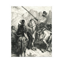 Don Quijote y la señora Impresión En Lienzo Estirada