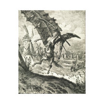 Don Quijote y los molinoes de viento Impresión En Lona Estirada