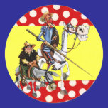 DON QUIJOTE y SANCHO y bandera Flamenco-Española pegatinas