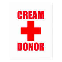 Donante poner crema tarjeta postal