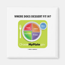 ¿Dónde el postre cabe adentro? (Humor de MyPlate) Iman Para Frigorífico