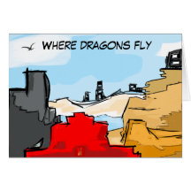 Donde los dragones vuelan la tarjeta de felicitaci