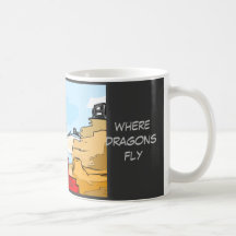 Donde los dragones vuelan la taza del dibujo anima