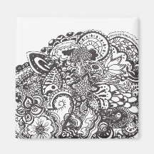 Doodle abstracto de la pluma y de la tinta iman de nevera