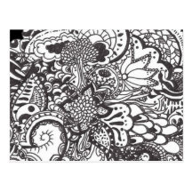 Doodle abstracto de la pluma y de la tinta tarjeta postal