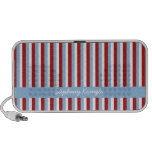 Doodle azul de las rayas del navidad iPod altavoz