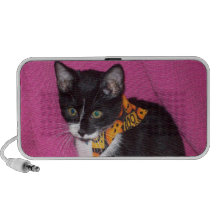 Doodle blanco y negro del gato iPod altavoz