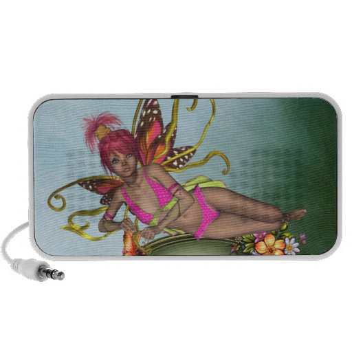 Doodle de hadas de la mariposa de la fresa iPod altavoz