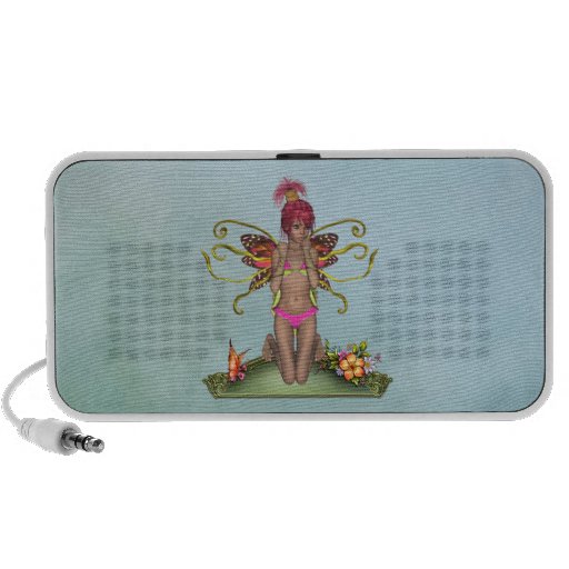 Doodle de hadas de la mariposa de la fresa iPod altavoces