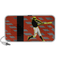 Doodle del atleta laptop altavoces