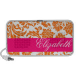 Doodle fucsia y anaranjado personalizado del damas mini altavoz