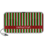 Doodle rojo de las rayas del navidad altavoz de viaje