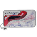 Doodle rojo del arte del zapato del estilete del t sistema altavoz