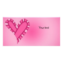 Doodle rosado caprichoso del corazón tarjeta personal con foto