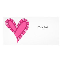Doodle rosado caprichoso del corazón tarjeta personal