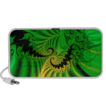 Doodle verde y amarillo del fractal altavoces