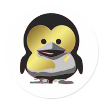 d'Or de Tux del bebé de Linux Pegatina